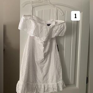 NWT Express White Eyelet Off the Shoulder Dress